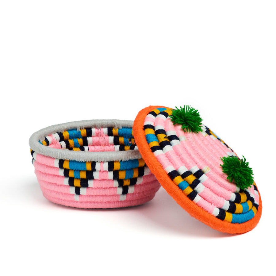 pink and orange banoo oval large basket