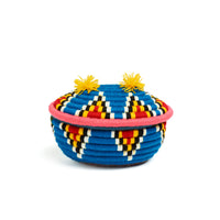 blue and coral banoo oval large basket