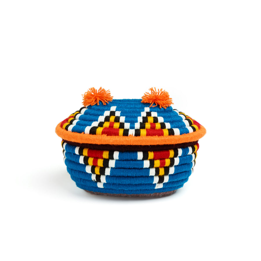 blue and orange banoo oval large basket