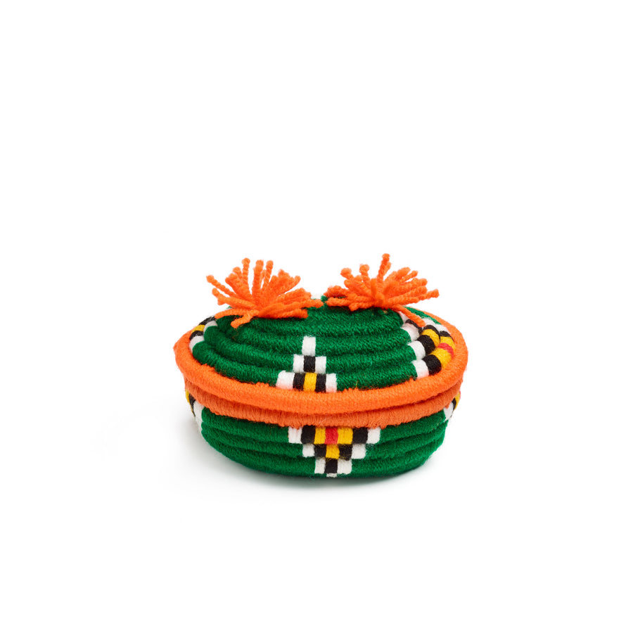 green and orange dokhi oval basket