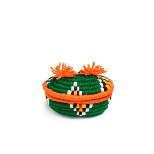 Green and Orange Dokhi Oval Basket