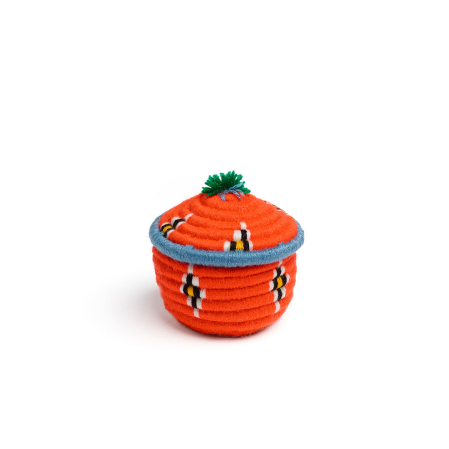 orange and blue nini round basket