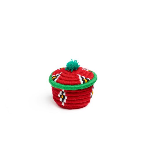 Red and Green Nini Round Basket