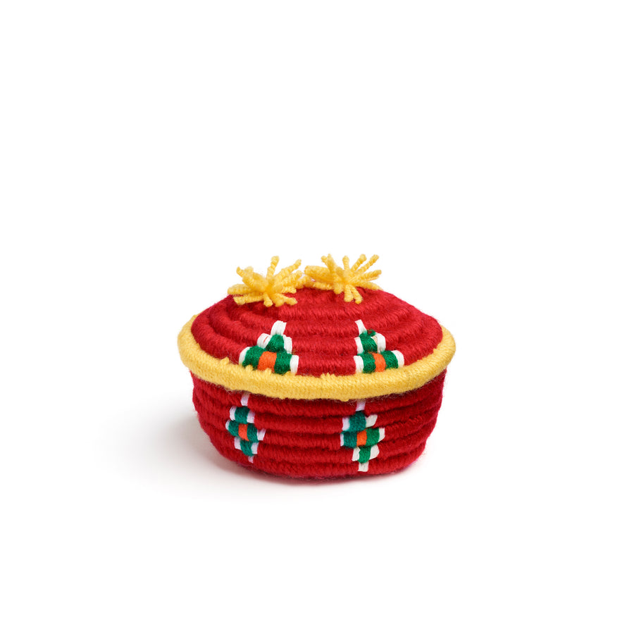 red and yellow dokhi oval basket